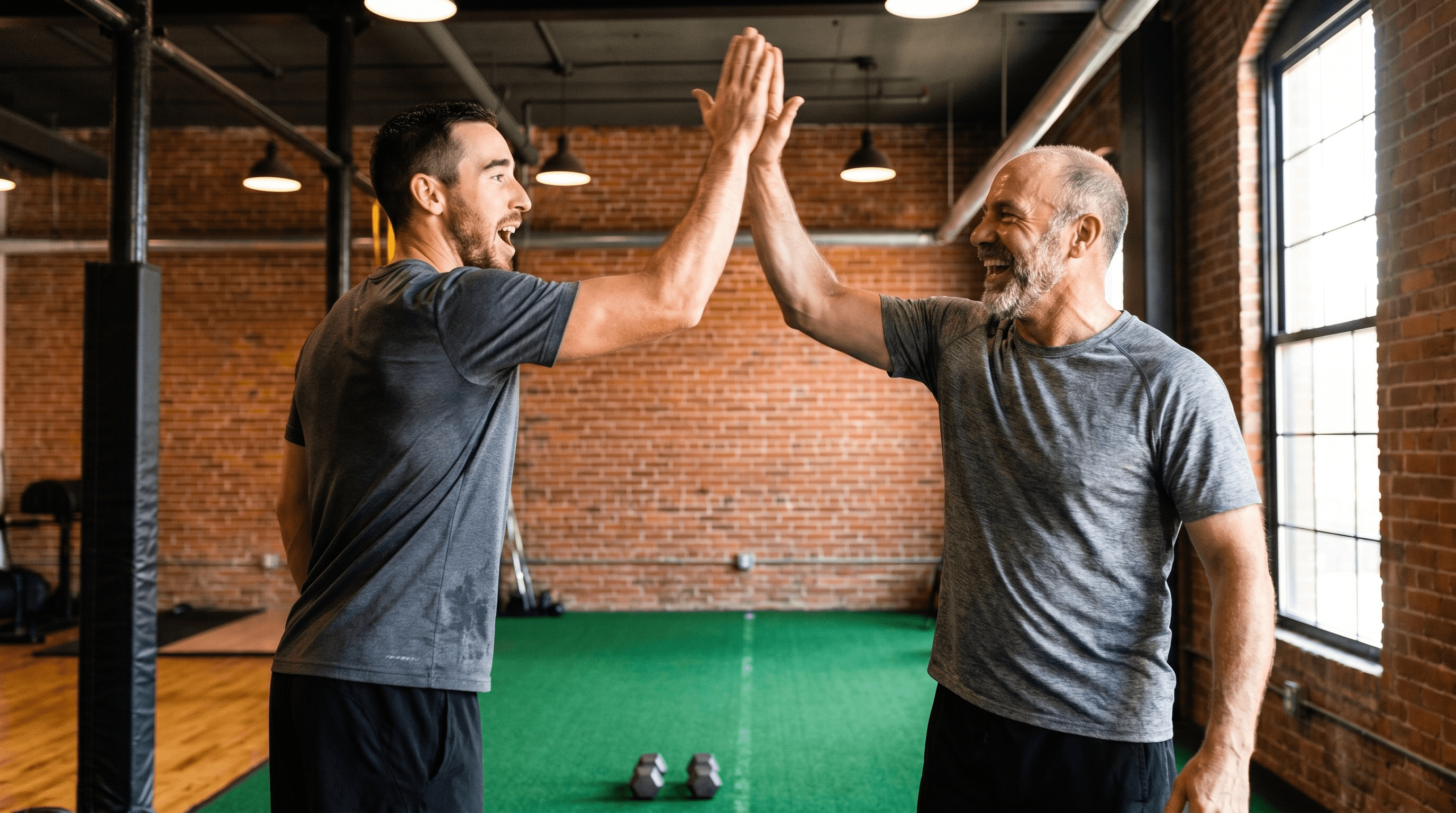 Drew Sifflard high-fiving a Fort member after a finished set
